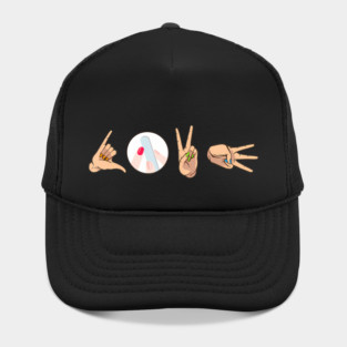 Love Nail Technician Hand Sign Manicure Artist Heart Hat