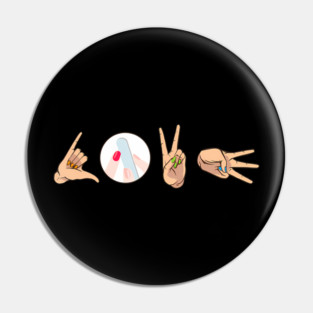 Love Nail Technician Hand Sign Manicure Artist Heart Pin