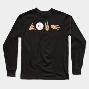 Love Nail Technician Hand Sign Manicure Artist Heart Long Sleeve T-Shirt