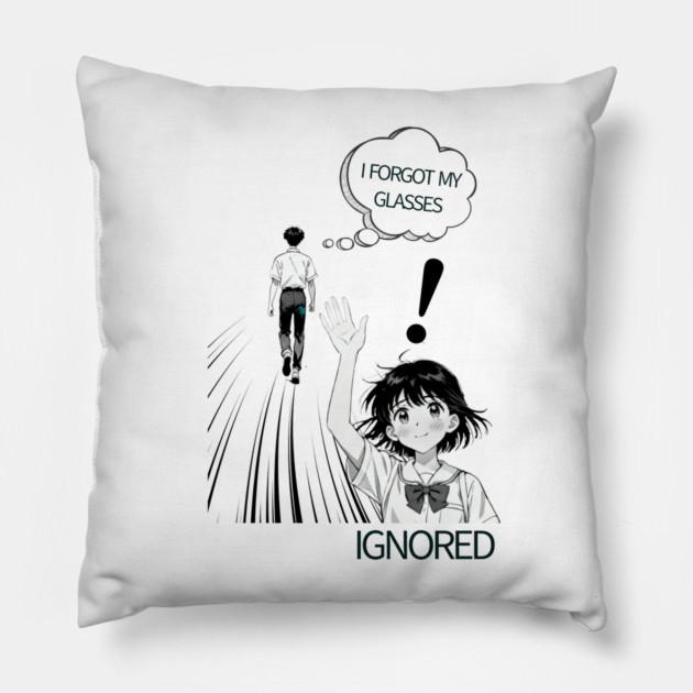 I forgot my glasses funny anime design Pillow by bryan's Store 3