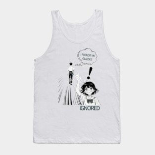 I forgot my glasses funny anime design Tank Top