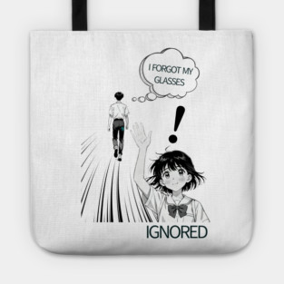I forgot my glasses funny anime design Tote