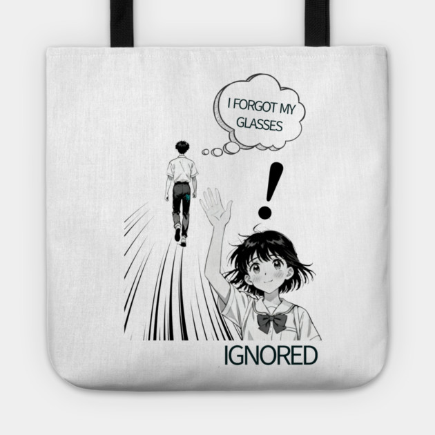 I forgot my glasses funny anime design Tote by bryan's Store 3