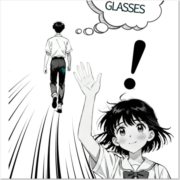 I forgot my glasses funny anime design Wall Art by bryan's Store 3