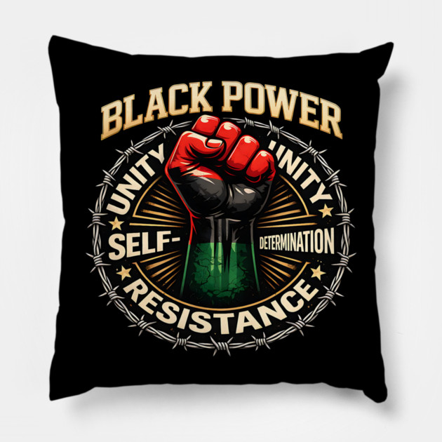 Black Power Fist – Unity, Resistance & Self-Determination Pillow by UrbanLifeApparel