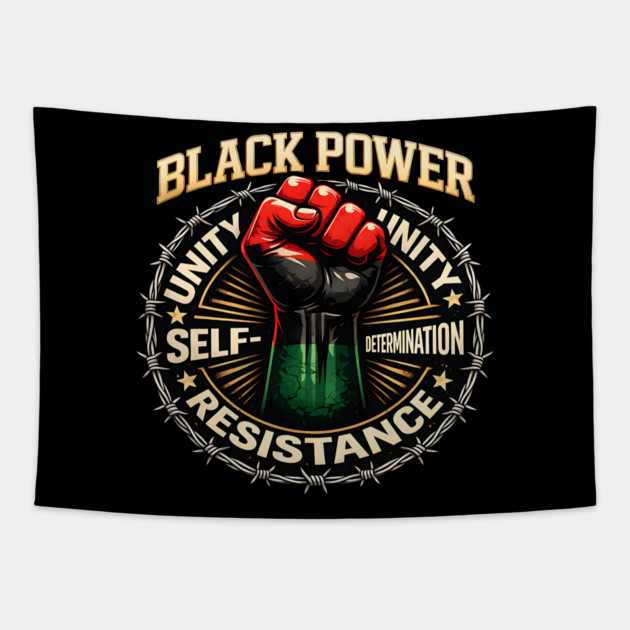Black Power Fist – Unity, Resistance & Self-Determination Tapestry by UrbanLifeApparel