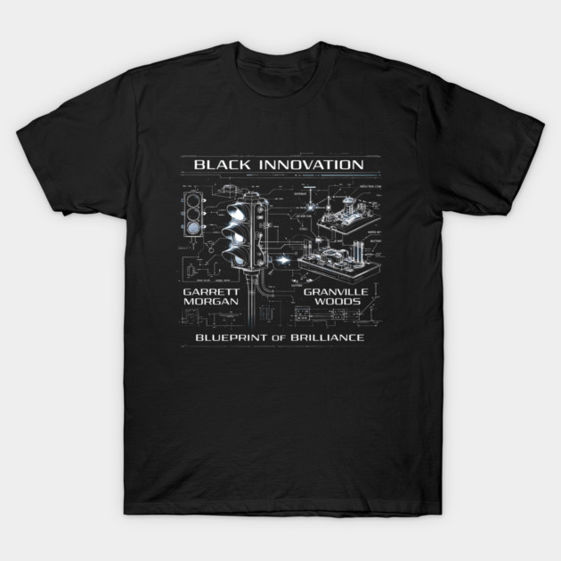 Black Innovation Blueprint – Garrett Morgan & Granville Woods T-Shirt by UrbanLifeApparel