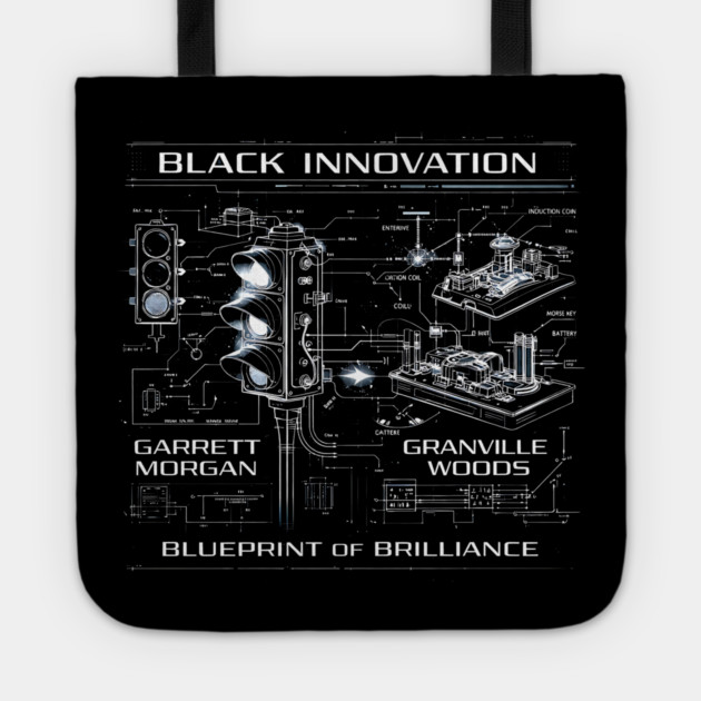 Black Innovation Blueprint – Garrett Morgan & Granville Woods Tote by UrbanLifeApparel