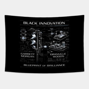 Black Innovation Blueprint – Garrett Morgan & Granville Woods Tapestry
