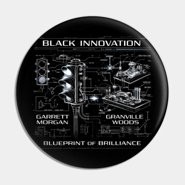 Black Innovation Blueprint – Garrett Morgan & Granville Woods Pin by UrbanLifeApparel