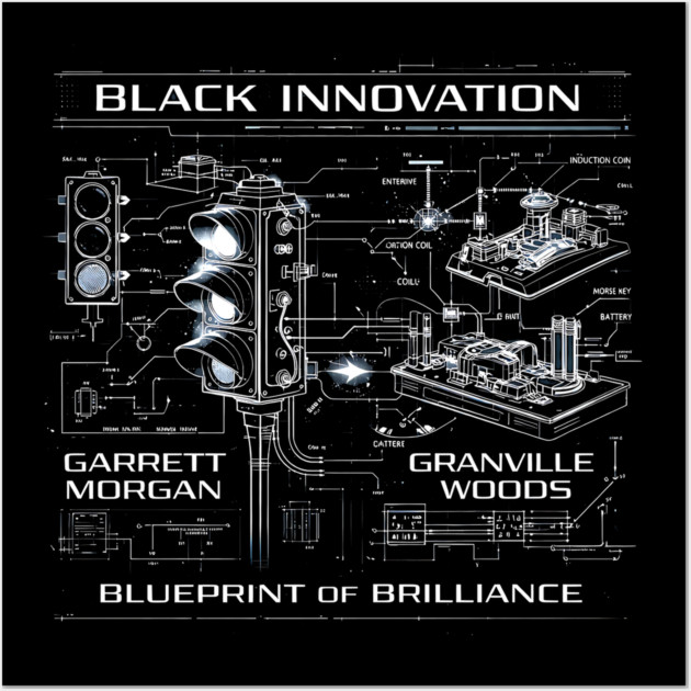 Black Innovation Blueprint – Garrett Morgan & Granville Woods Wall Art by UrbanLifeApparel