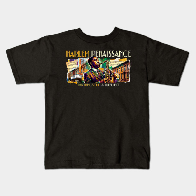 Harlem Renaissance – Rhythm, Soul & Intellect Jazz Art Kids T-Shirt by UrbanLifeApparel
