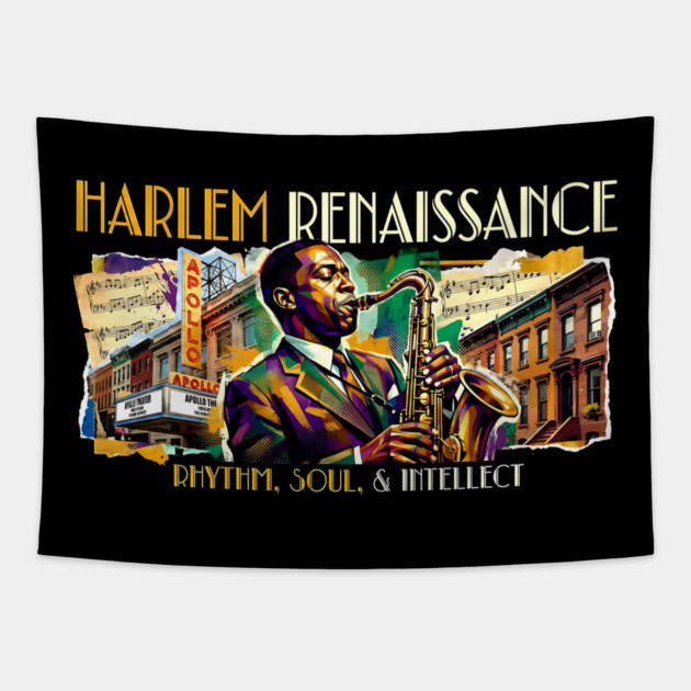 Harlem Renaissance – Rhythm, Soul & Intellect Jazz Art Tapestry by UrbanLifeApparel