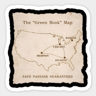 The Green Book Map – Safe Passage Guaranteed History Sticker
