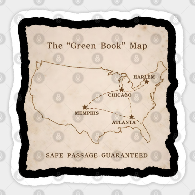 The Green Book Map – Safe Passage Guaranteed History Sticker by UrbanLifeApparel