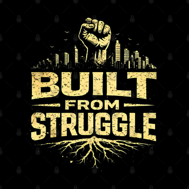 Built From Struggle – Roots, City Skyline & Raised Fist by UrbanLifeApparel