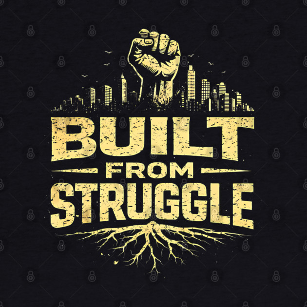 Built From Struggle – Roots, City Skyline & Raised Fist by UrbanLifeApparel