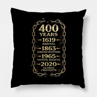 400 Years Timeline – 1619 Arrival to 2020 Global Protests Pillow