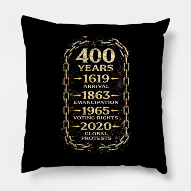 400 Years Timeline – 1619 Arrival to 2020 Global Protests Pillow by UrbanLifeApparel