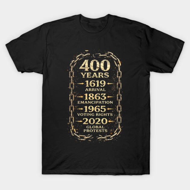 400 Years Timeline – 1619 Arrival to 2020 Global Protests T-Shirt by UrbanLifeApparel