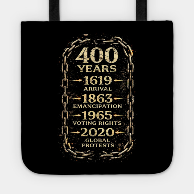 400 Years Timeline – 1619 Arrival to 2020 Global Protests Tote by UrbanLifeApparel