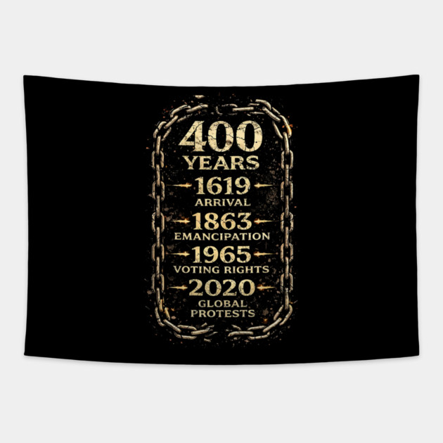 400 Years Timeline – 1619 Arrival to 2020 Global Protests Tapestry by UrbanLifeApparel