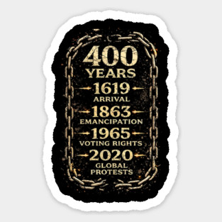 400 Years Timeline – 1619 Arrival to 2020 Global Protests Sticker
