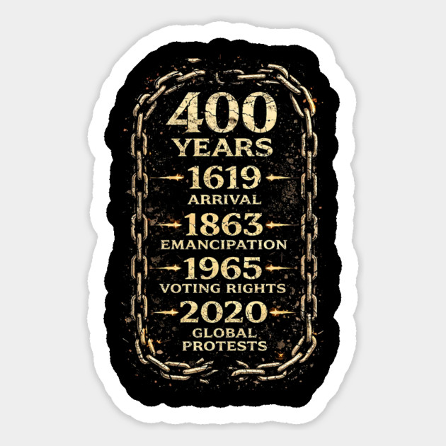 400 Years Timeline – 1619 Arrival to 2020 Global Protests Magnet by UrbanLifeApparel