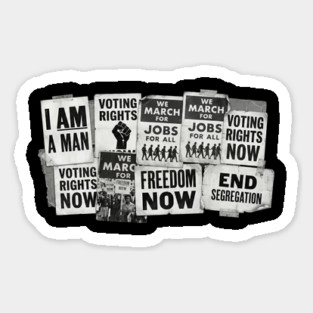 Civil Rights Protest Signs – I Am A Man & Freedom Now Collage Magnet