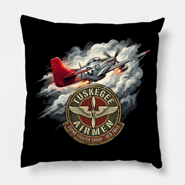 Tuskegee Airmen – Red Tails 332nd Fighter Group Tribute Pillow by UrbanLifeApparel