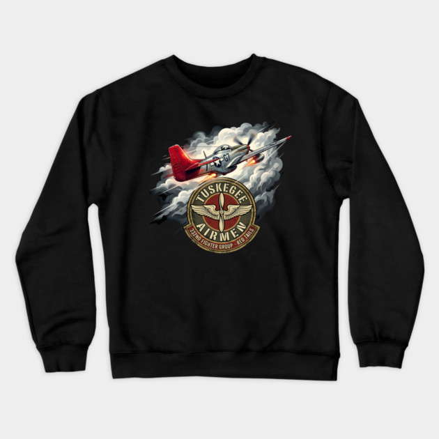 Tuskegee Airmen – Red Tails 332nd Fighter Group Tribute Crewneck Sweatshirt by UrbanLifeApparel