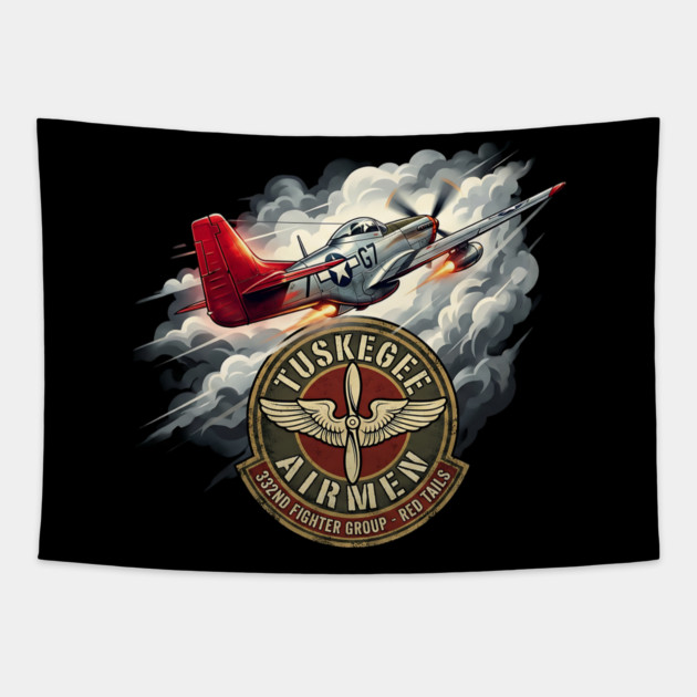 Tuskegee Airmen – Red Tails 332nd Fighter Group Tribute Tapestry by UrbanLifeApparel