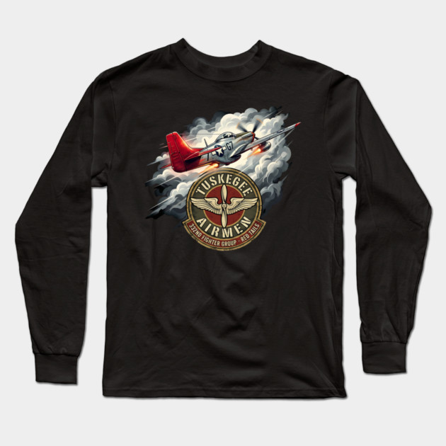 Tuskegee Airmen – Red Tails 332nd Fighter Group Tribute Long Sleeve T-Shirt by UrbanLifeApparel