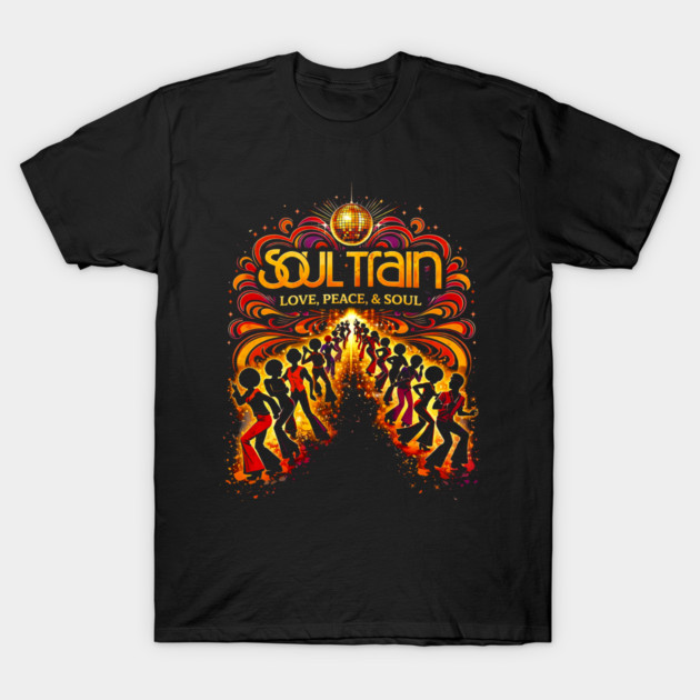 Soul Train – Love, Peace, & Soul 70s Disco Tribute T-Shirt by UrbanLifeApparel