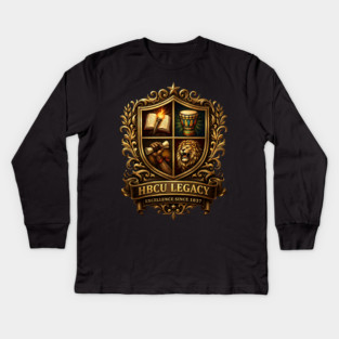 HBCU Legacy Crest – Excellence Since 1837 Kids Long Sleeve T-Shirt