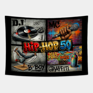 Hip-Hop 50 – The Four Elements Anniversary Tribute Tapestry