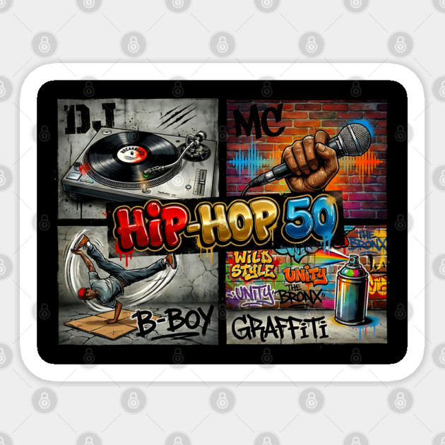 Hip-Hop 50 – The Four Elements Anniversary Tribute Sticker by UrbanLifeApparel