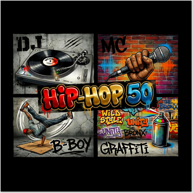 Hip-Hop 50 – The Four Elements Anniversary Tribute Wall Art by UrbanLifeApparel