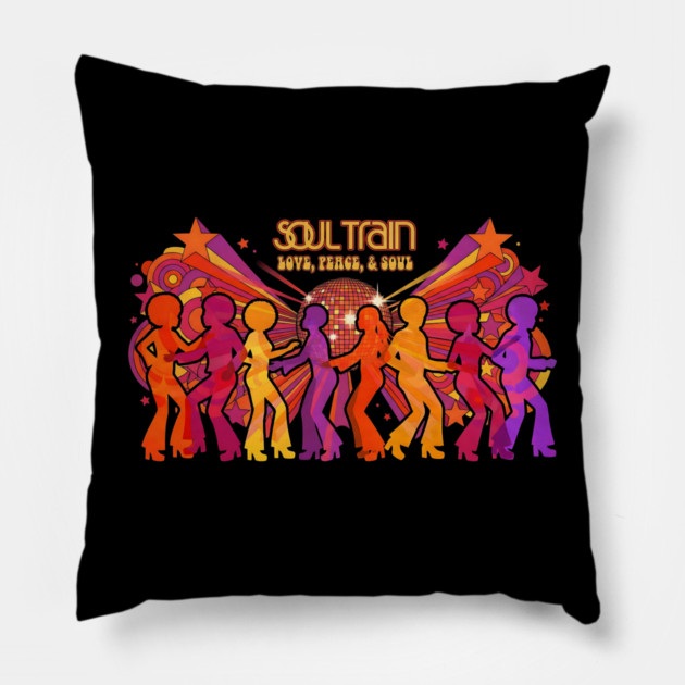 Soul Train – Love, Peace, & Soul Tribute Pillow by UrbanLifeApparel