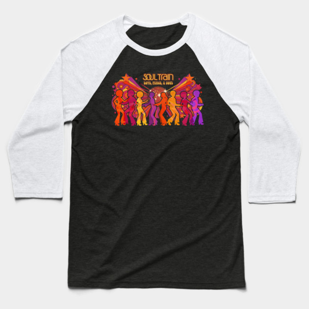 Soul Train – Love, Peace, & Soul Tribute Baseball T-Shirt by UrbanLifeApparel