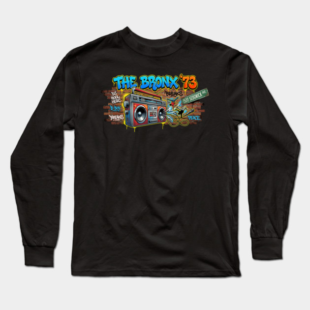 The Birth of Hip Hop – The Bronx ’73 & 1520 Sedgwick Ave Long Sleeve T-Shirt by UrbanLifeApparel
