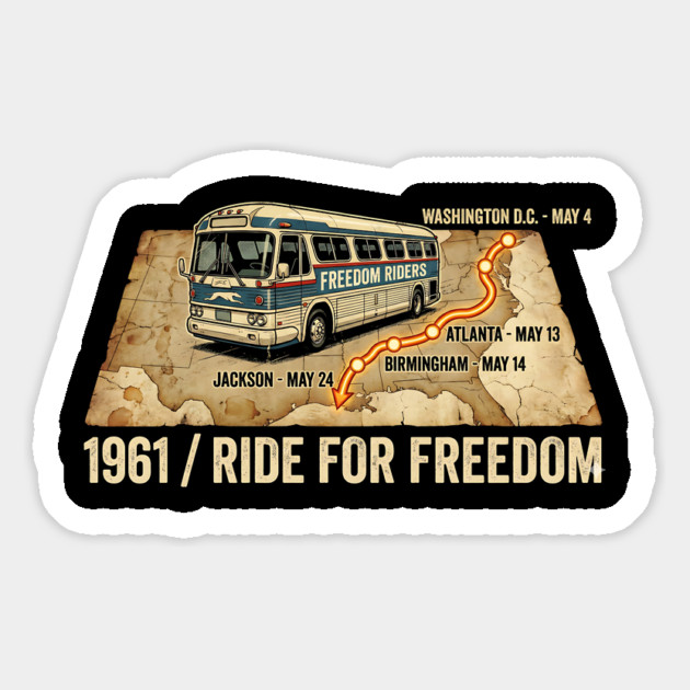 1961 Freedom Riders – Ride For Freedom Civil Rights Bus Magnet by UrbanLifeApparel
