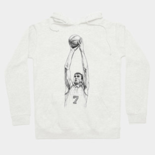 Luke Kornet - Basketball Player Shooting Sketch Art Hoodie