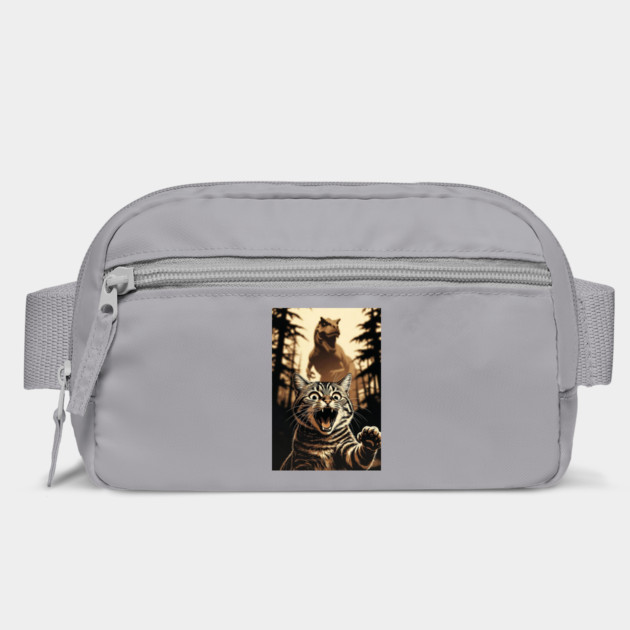 Cat Dinosaur Gift for Women, Men & Kids, Scared Cat Selfie with Dinosaur by Pixel Threads 