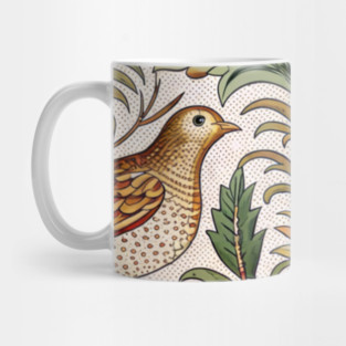 Vintage Birds and Foliage Pattern – Arts and Crafts Inspired  Design Mug