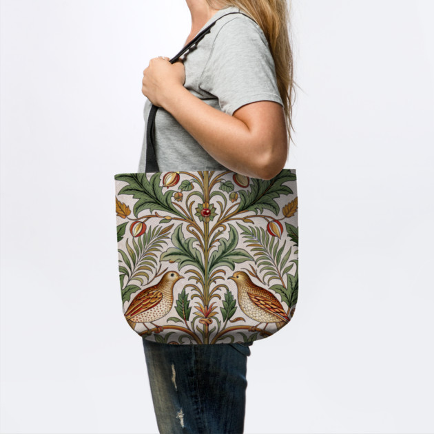 Vintage Birds and Foliage Pattern – Arts and Crafts Inspired  Design by DonWillisJrArt