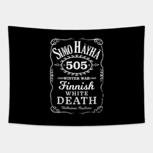 Simo Hayha Finnish Finland Suomi Sisu Whiskey Label Tapestry
