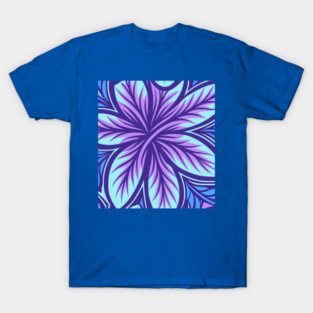 Electric Blue and Purple Abstract Swirly Pattern T-Shirt