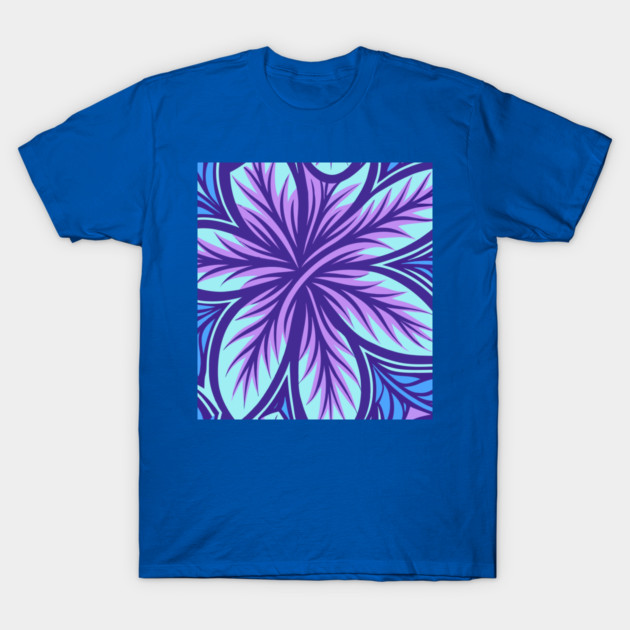 Electric Blue and Purple Abstract Swirly Pattern T-Shirt by DonWillisJrArt