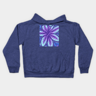 Electric Blue and Purple Abstract Swirly Pattern Kids Hoodie